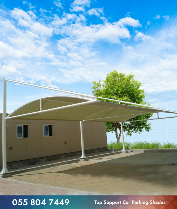 Top Support Car Parking Shades with side sun shade in farm