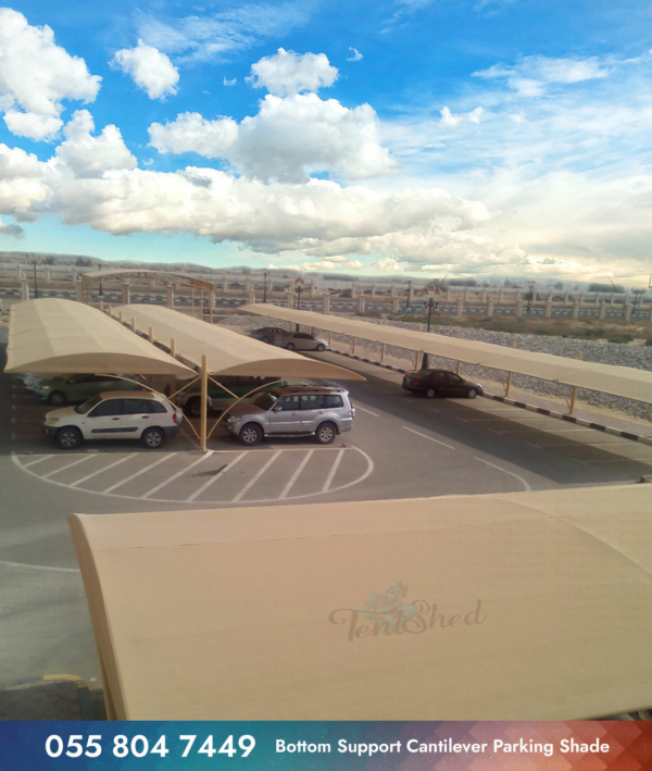 Top View of car parking shade in abu dhabi