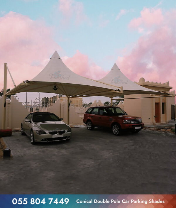 jumeirah villa have conical car parking shades