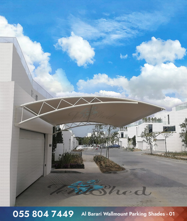 Wall Mounted Car Parking Shade in Al Barari Villa