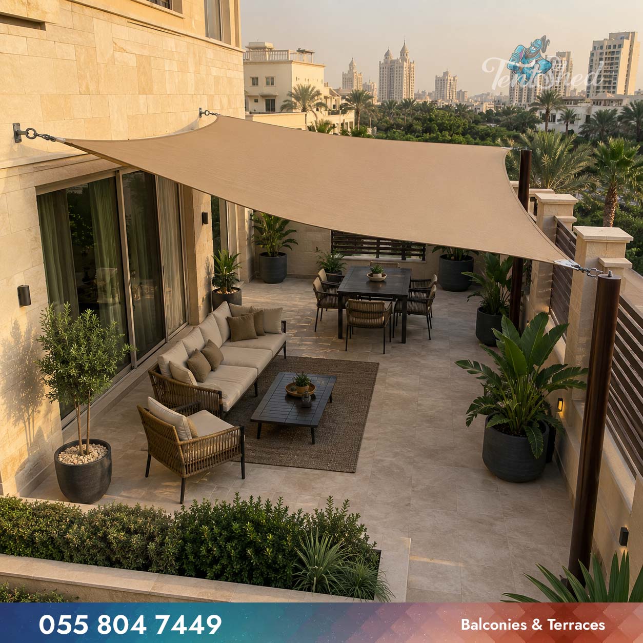 Modern Sail Shades for Balconies and Terraces