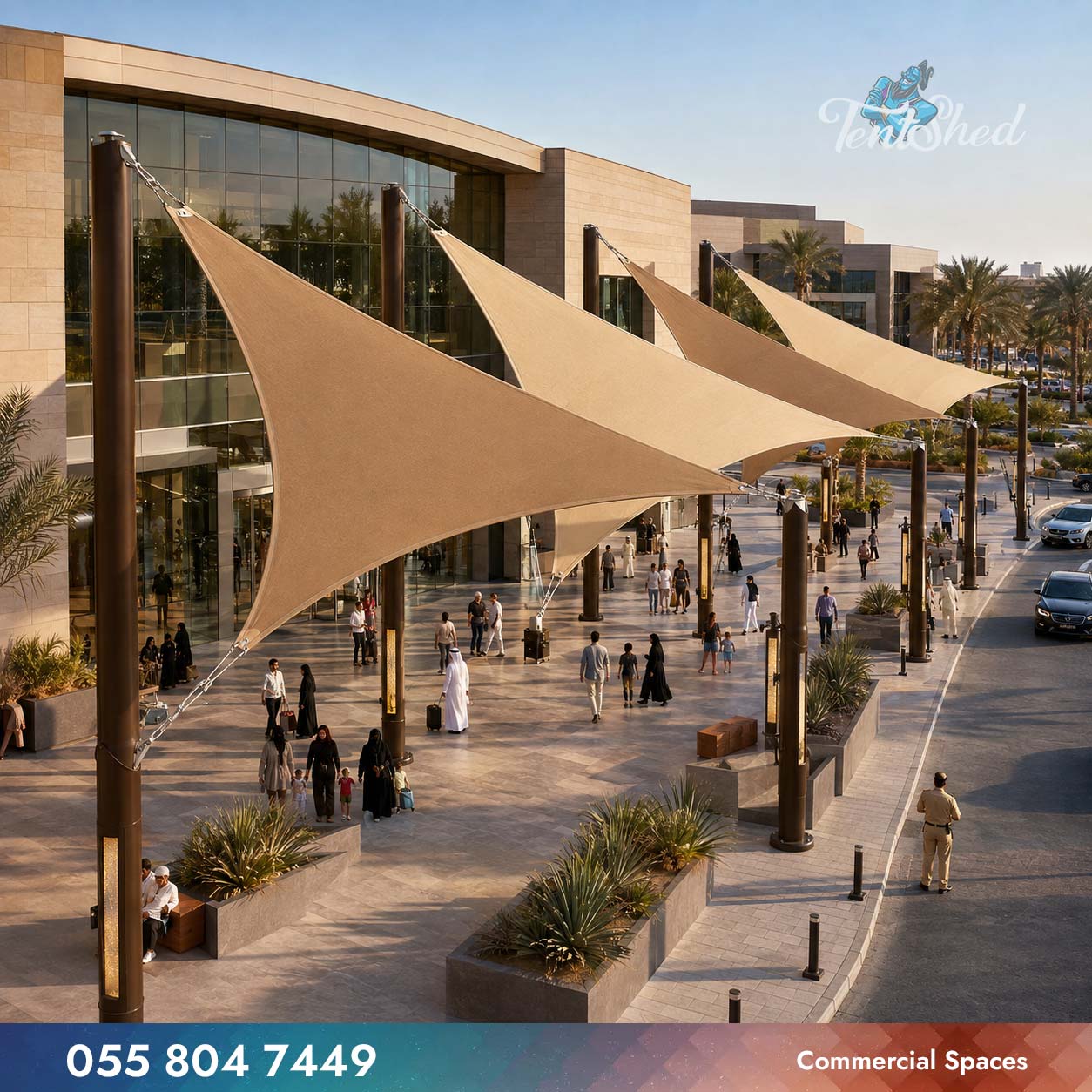 Custom Sail Shades for Commercial Outdoor Spaces