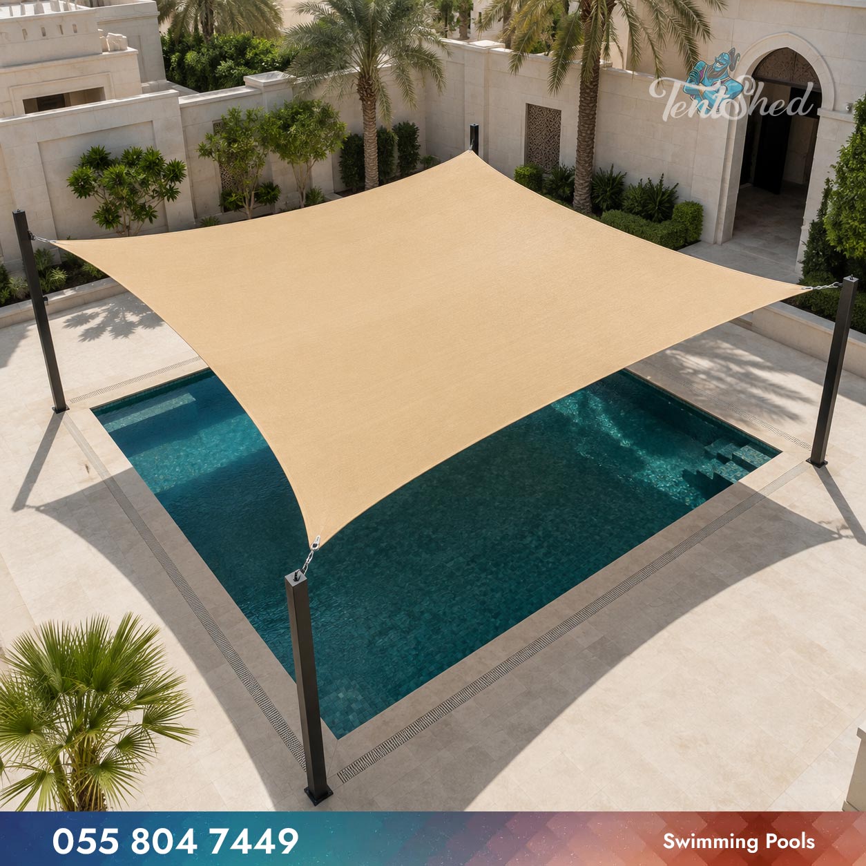 UV-Protective Sail Shades for Swimming Pools