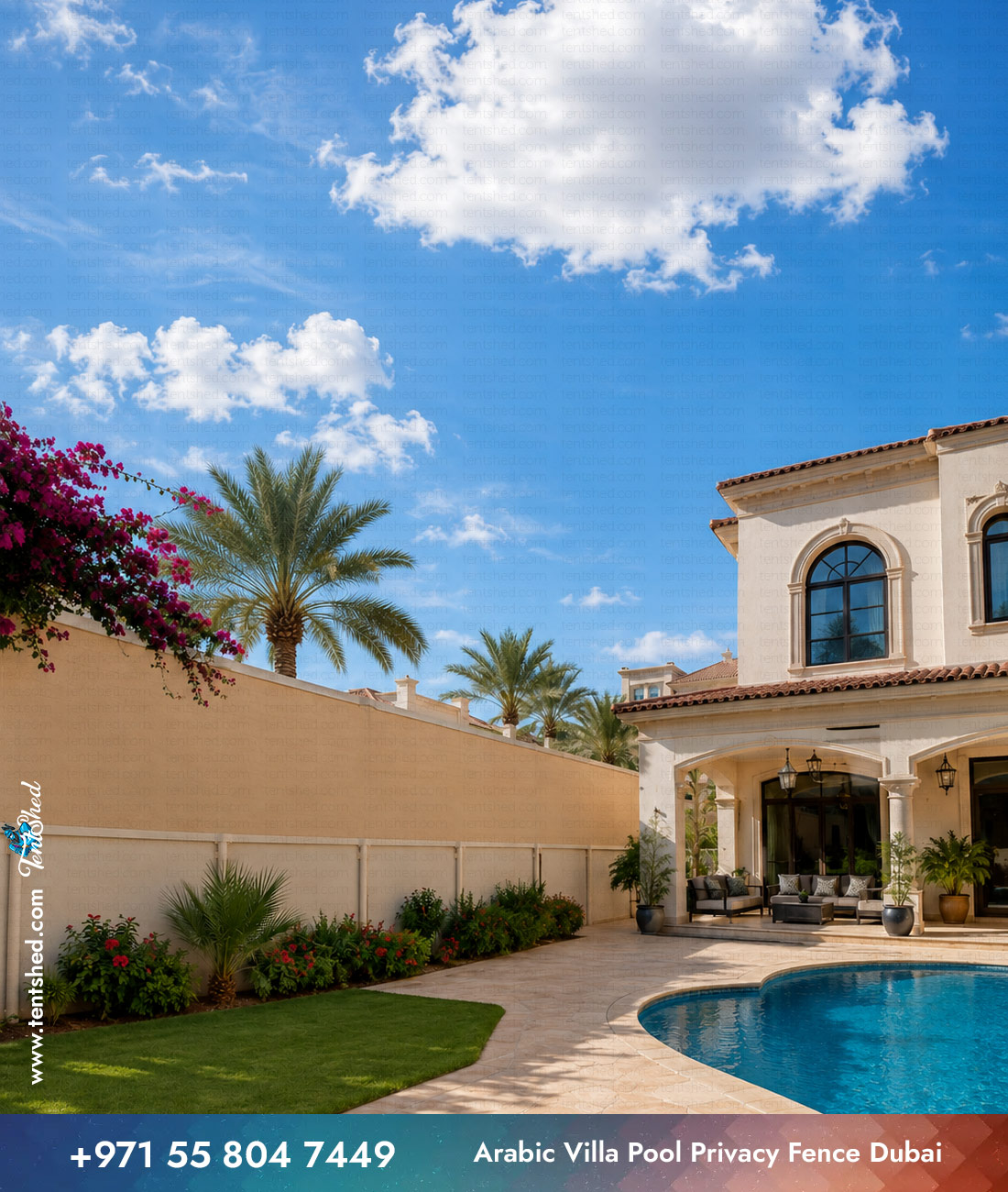 Arabic Villa Pool Boundary Fence