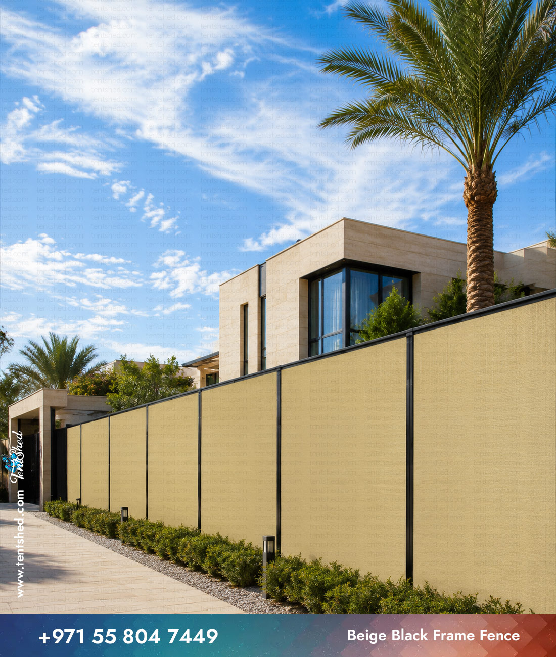 Beige Black Frame Fence