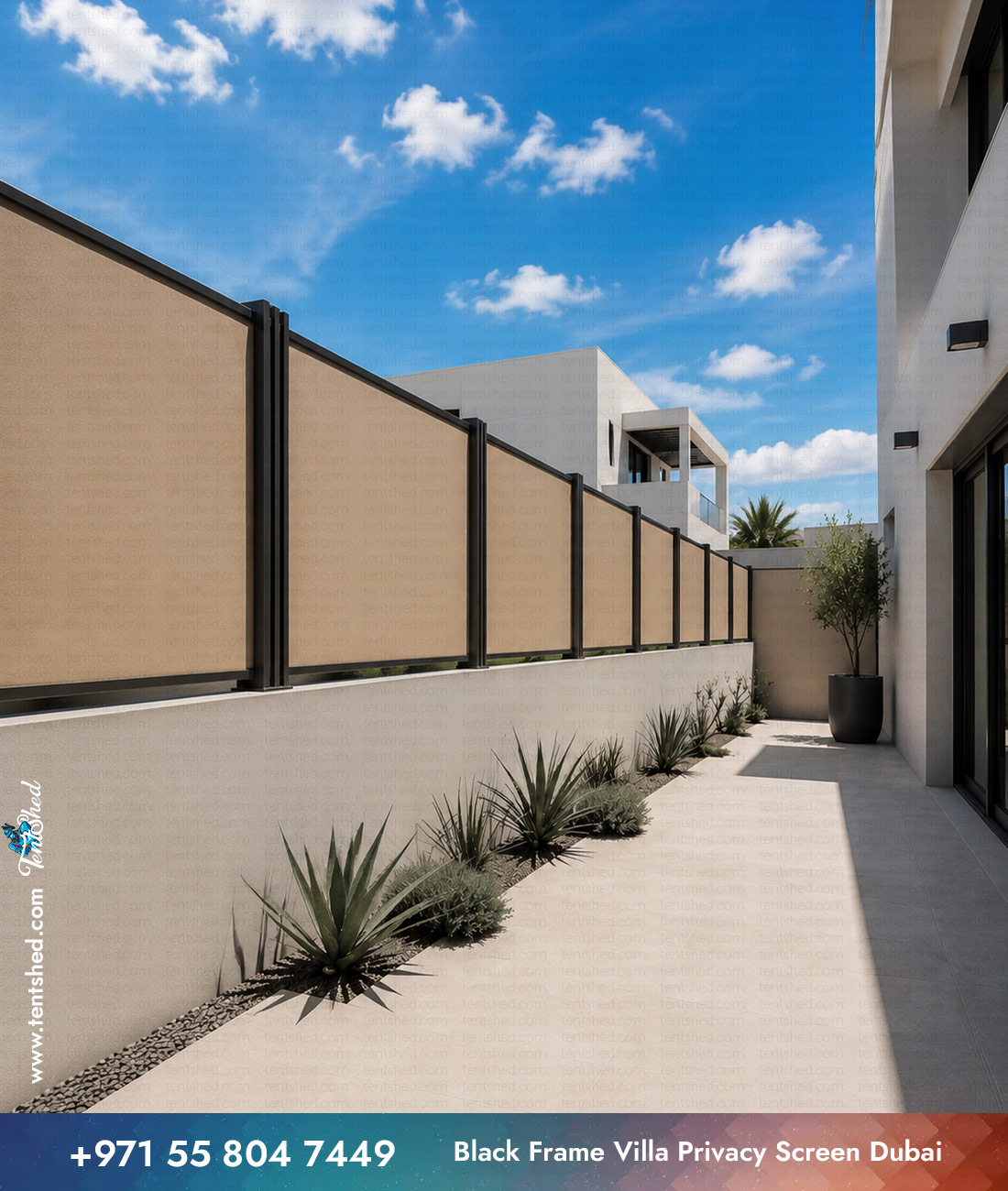 Black Frame Villa Privacy Screen Dubai