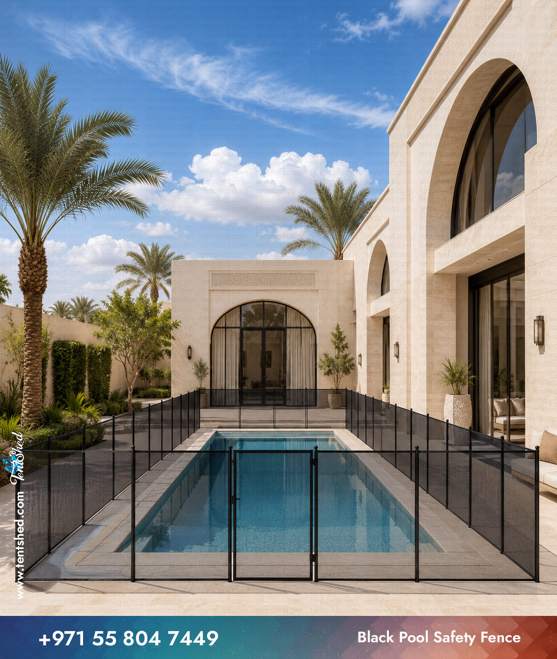 Black Pool Safety Fence
