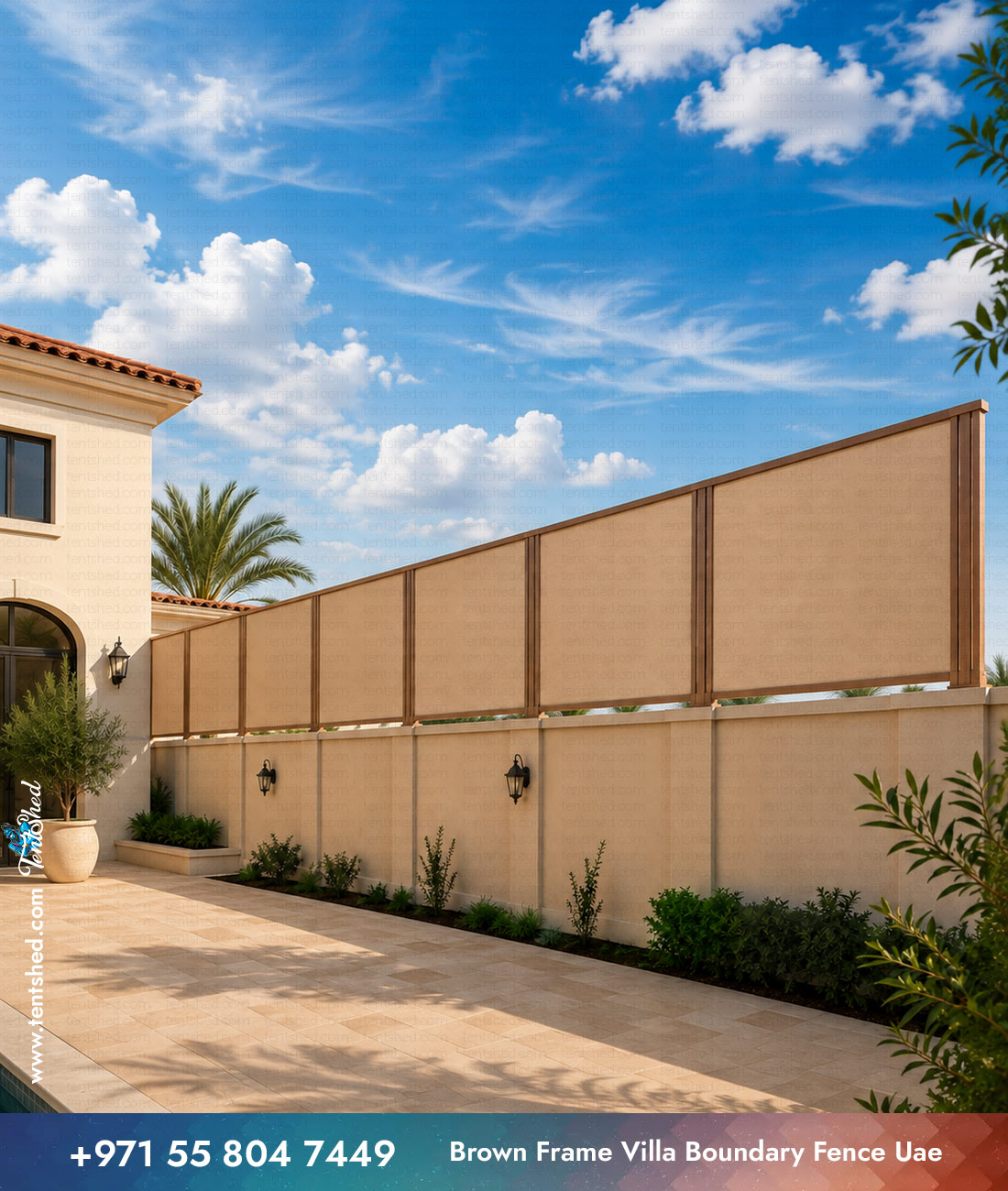 Brown Frame Villa Boundary Fence UAE