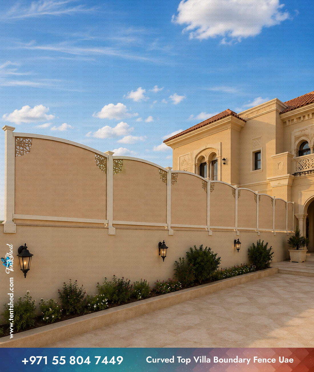 Curved Top Villa Boundary Fence UAE