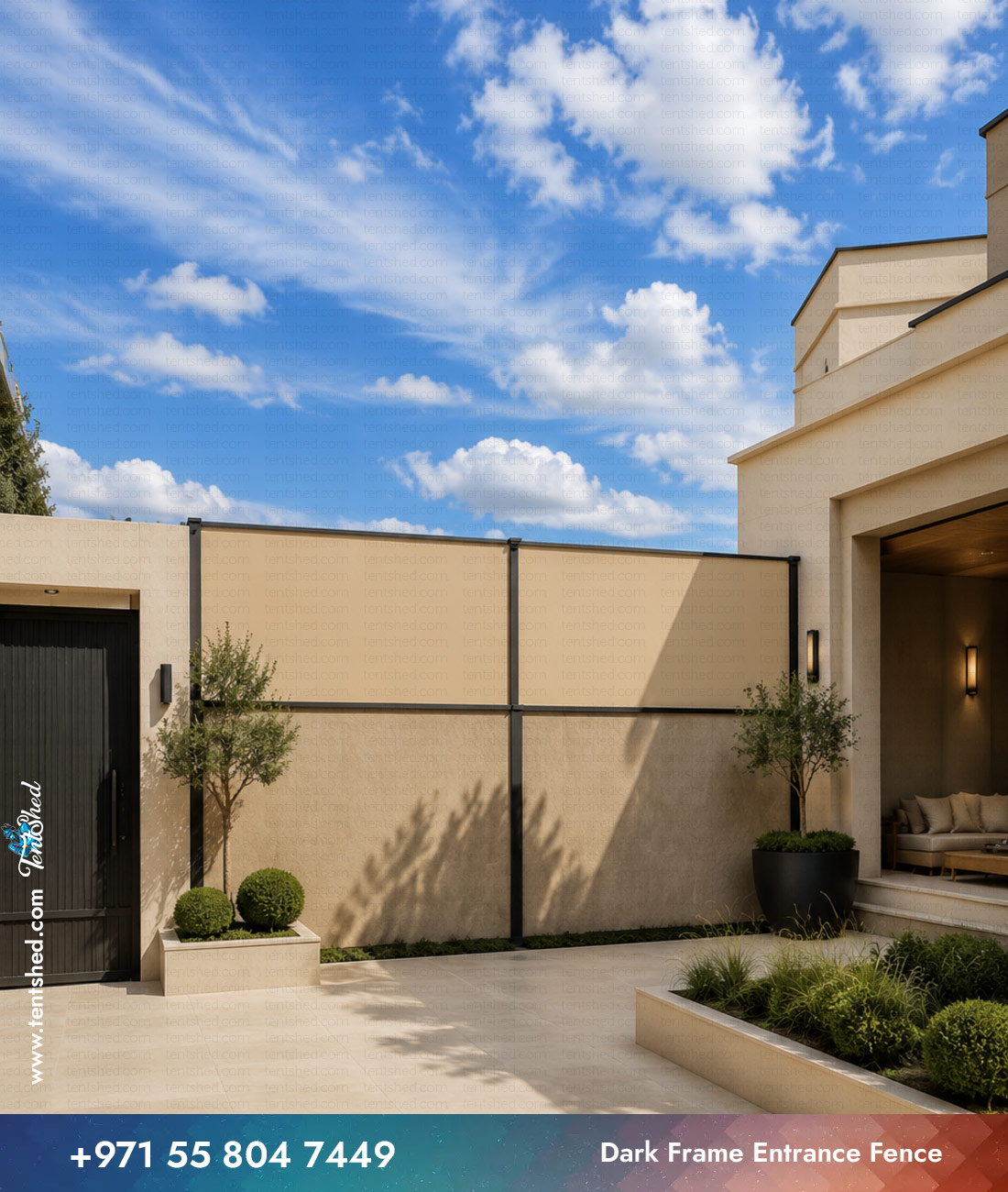 Dark Frame Entrance Fence
