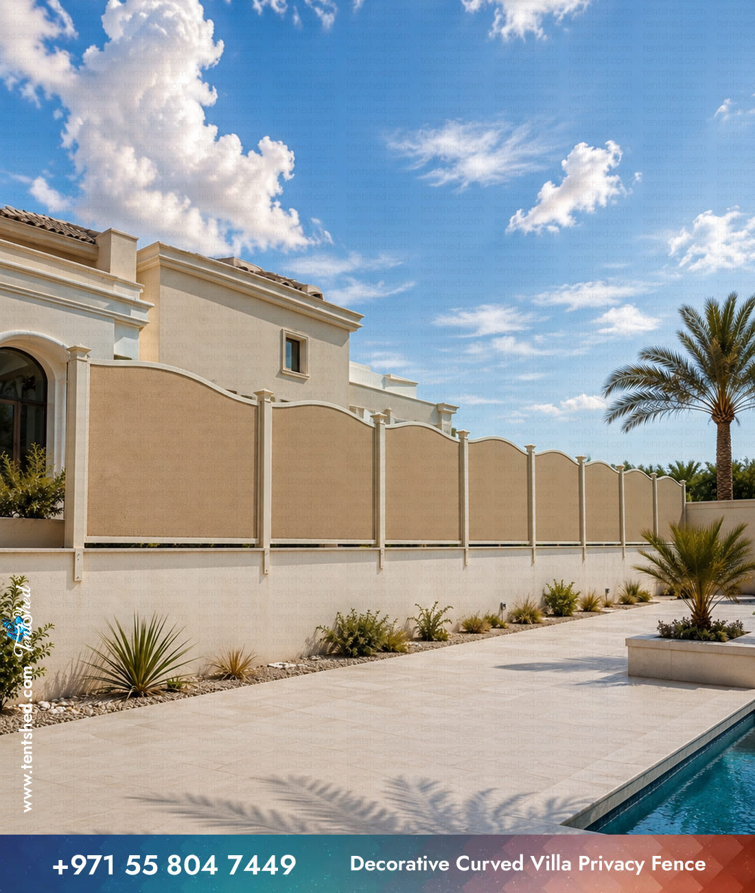 Decorative Curved Villa Privacy Fence Dubai