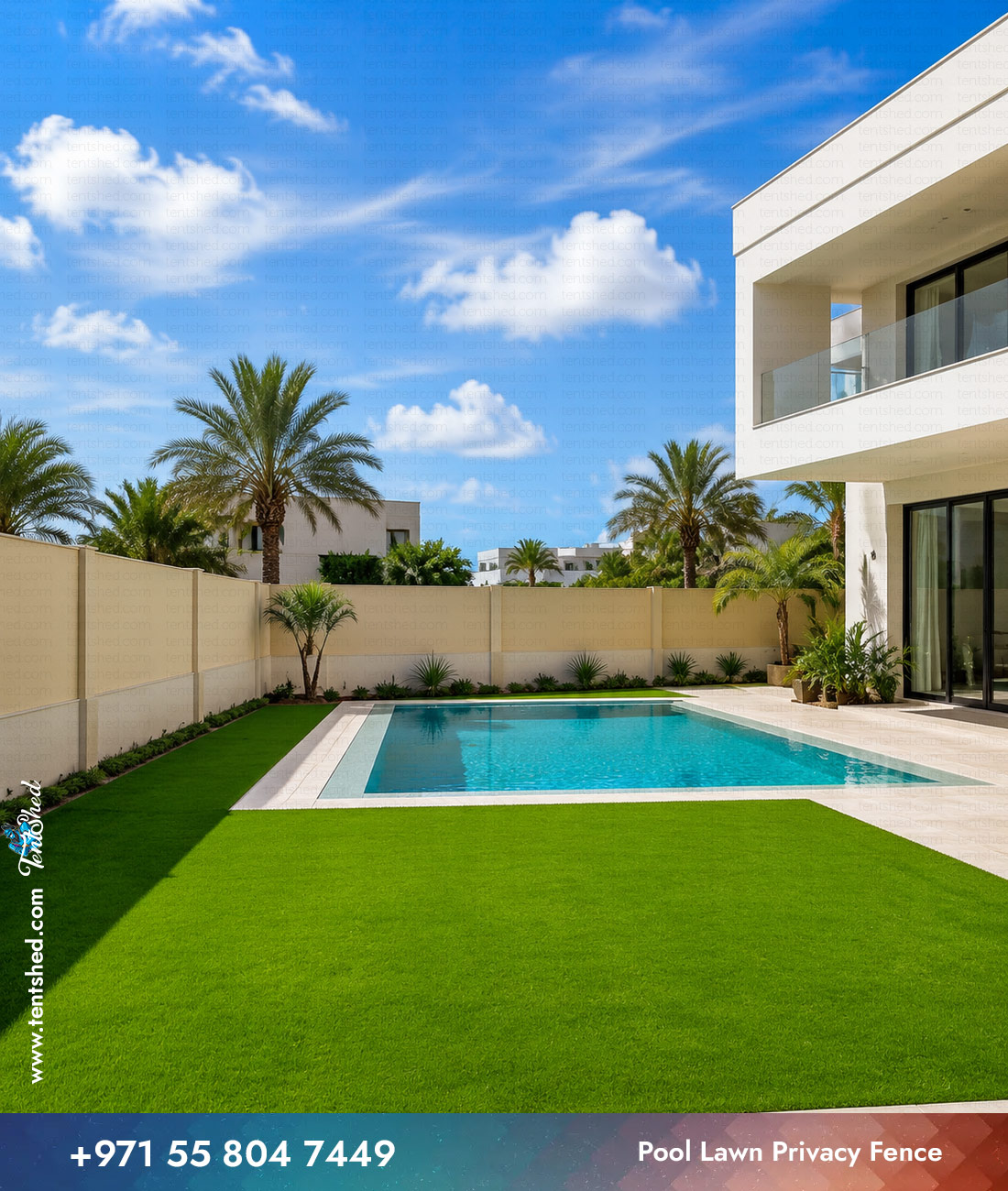 Pool Lawn Privacy Fence
