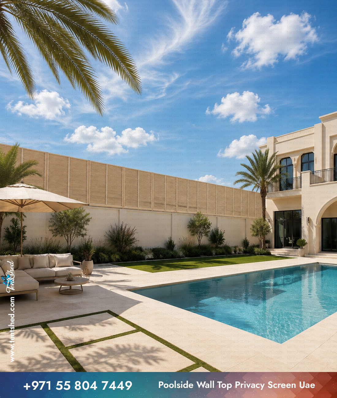 Poolside Wall Top Privacy Screen UAE