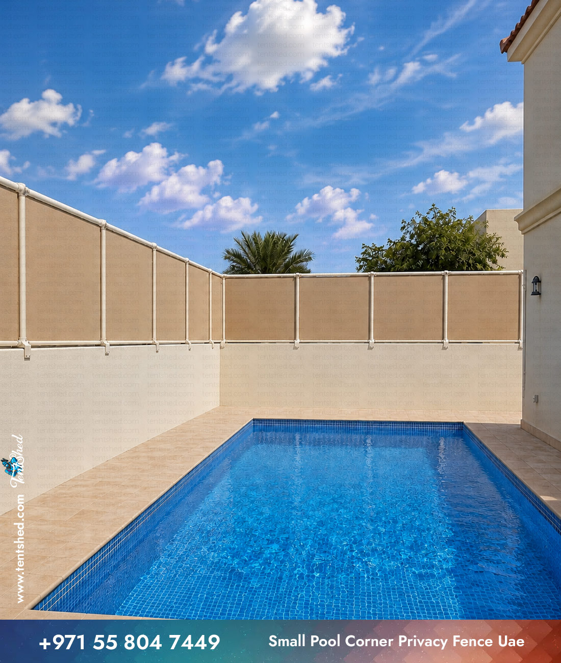 Small Pool Corner Privacy Fence UAE