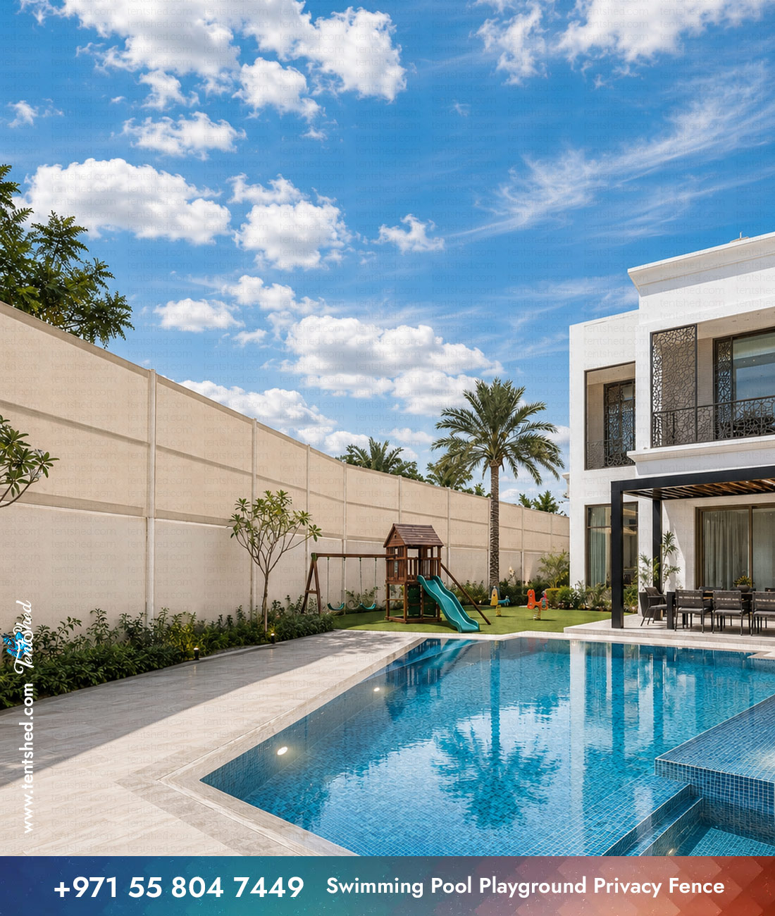 Swimming Pool Playground Privacy Fence UAE