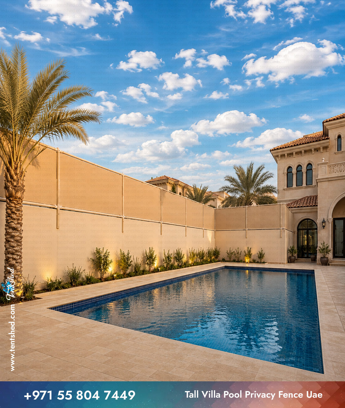 Tall Villa Pool Privacy Fence UAE