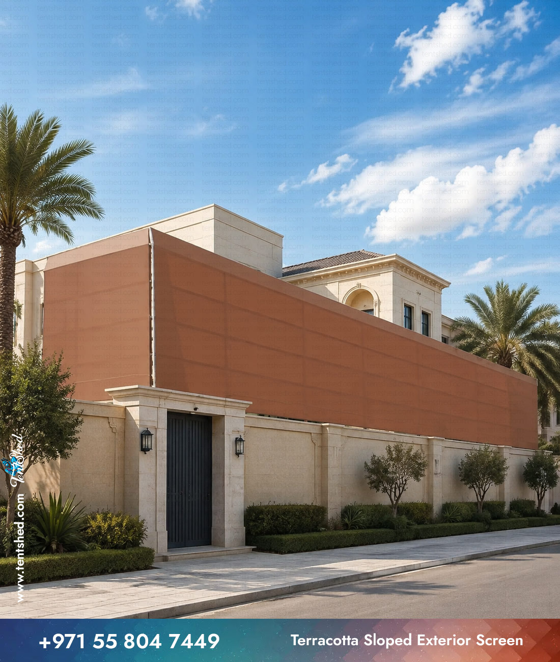 Terracotta Sloped Exterior Screen