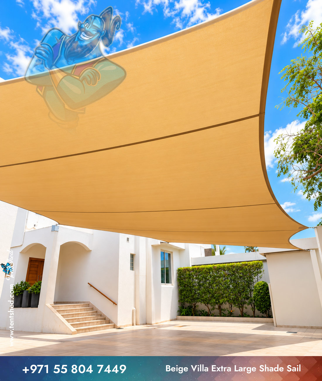 Beige Villa Extra Large Shade Sail
