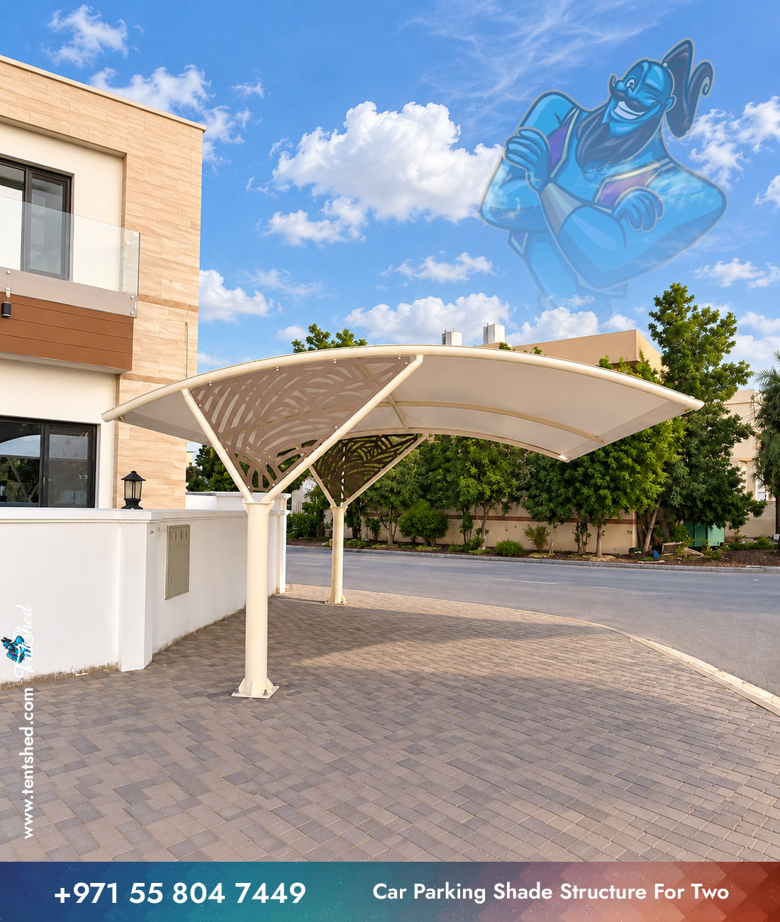 Car Parking Shade Structure For Two