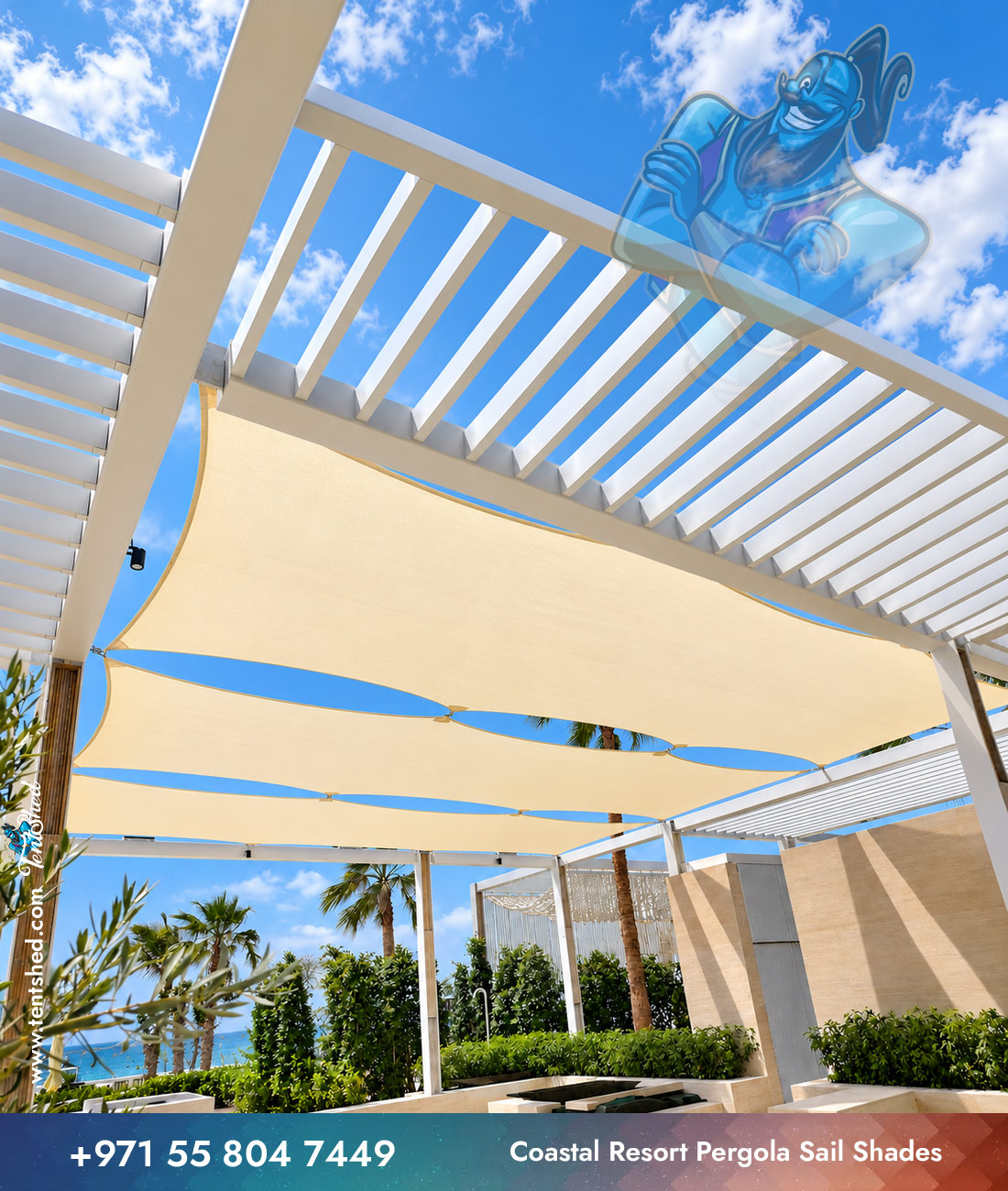 Coastal Resort Pergola Sail Shades