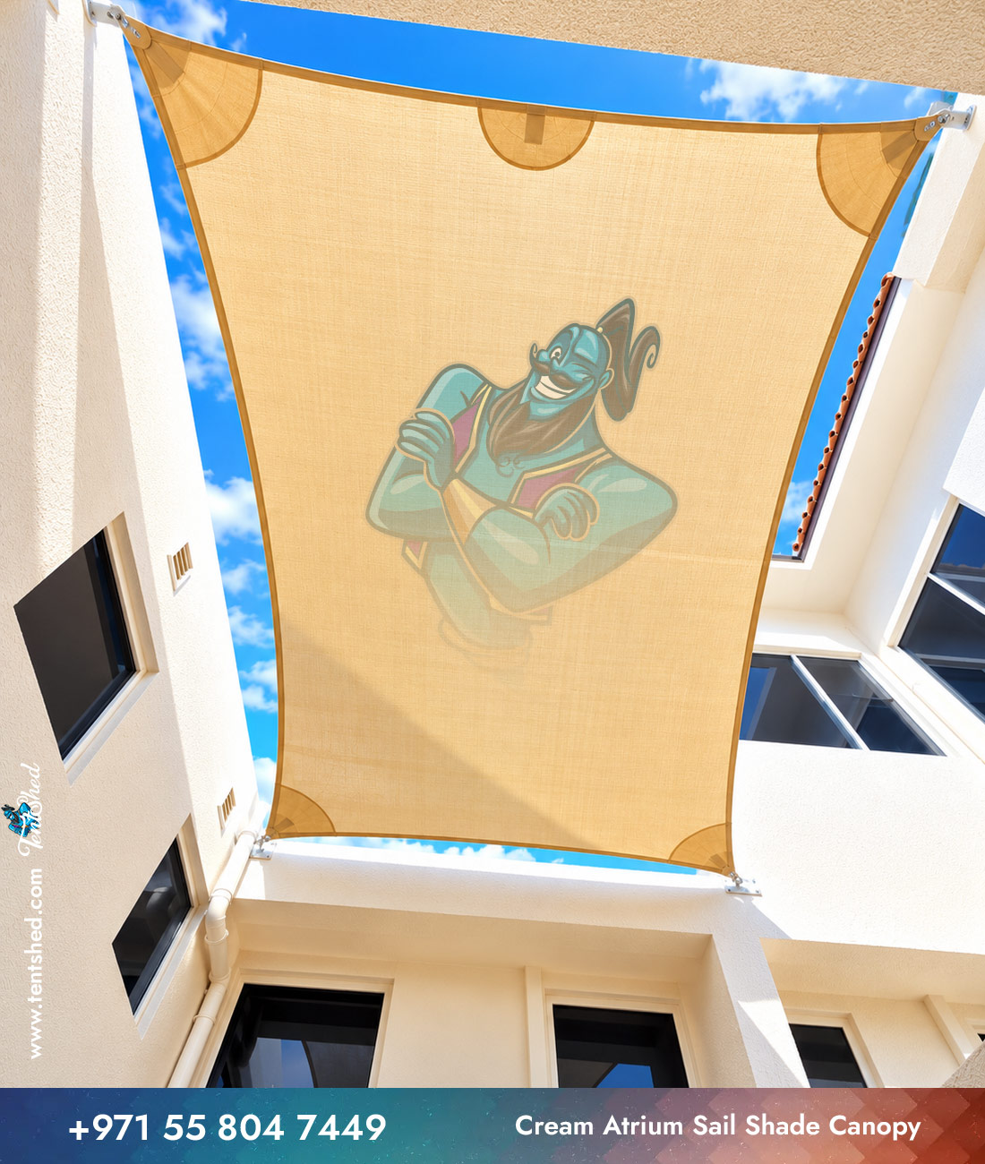 Cream Atrium Sail Shade Canopy