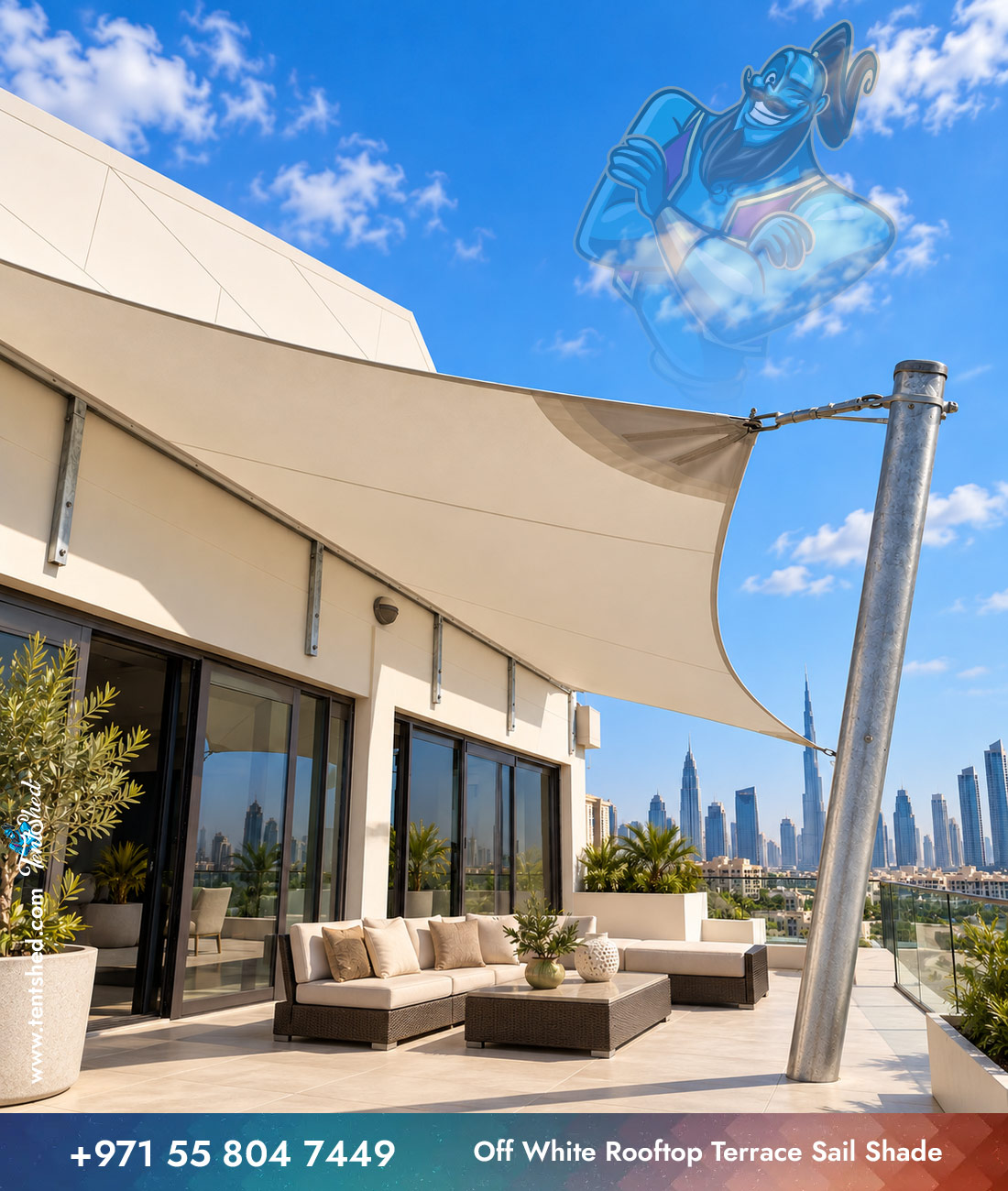 Off White Rooftop Terrace Sail Shade